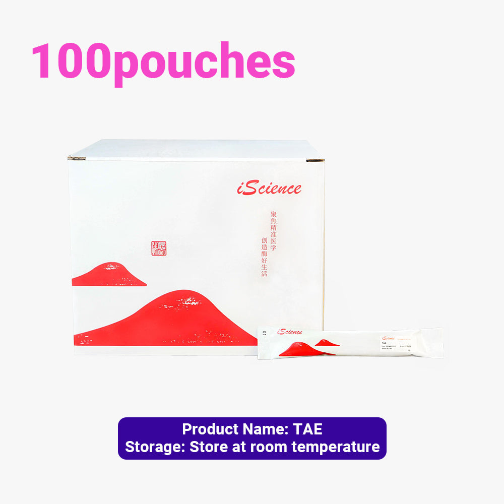 100 Packs of TAE Buffer Solution Instant Granules, 1L/pouch Concentration, Room Temperature Storage, Suitable for Ambient Shipping