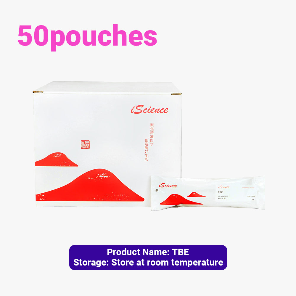50 Packs of TBE Buffer Solution Instant Granules, 1L/pouch Concentration, Room Temperature Storage, Ambient Shipping Conditions