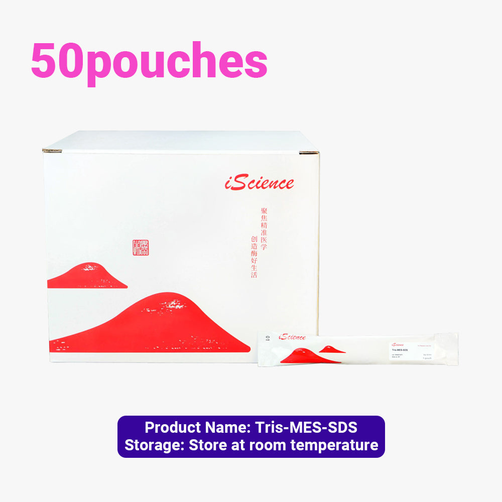 50 Packs of Tris-MES-SDS Buffer Solution Instant Granules, 1 L/pouch Concentration, Room Temperature Storage, Suitable for Ambient Shipping