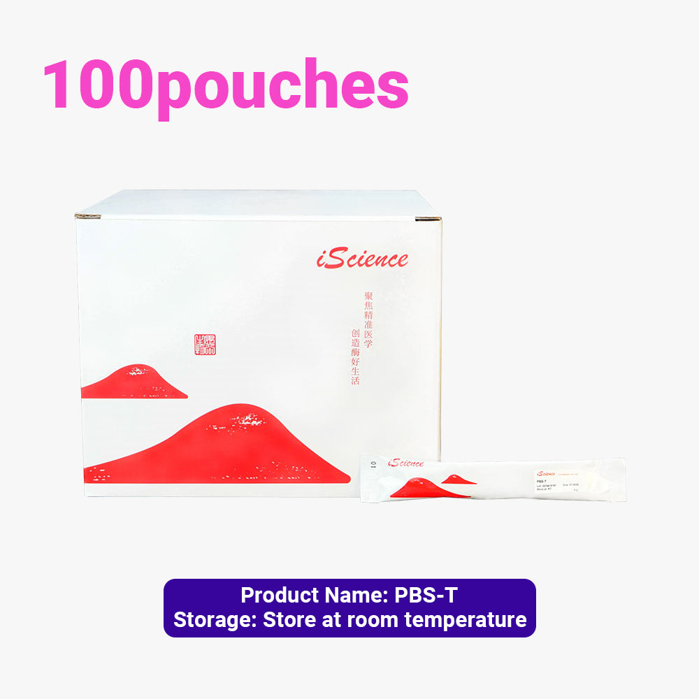100 Packs of PBS-T Buffer Solution Instant Granules, 1L/pouch Concentration, Room Temperature Storage, Ambient Shipping Recommended