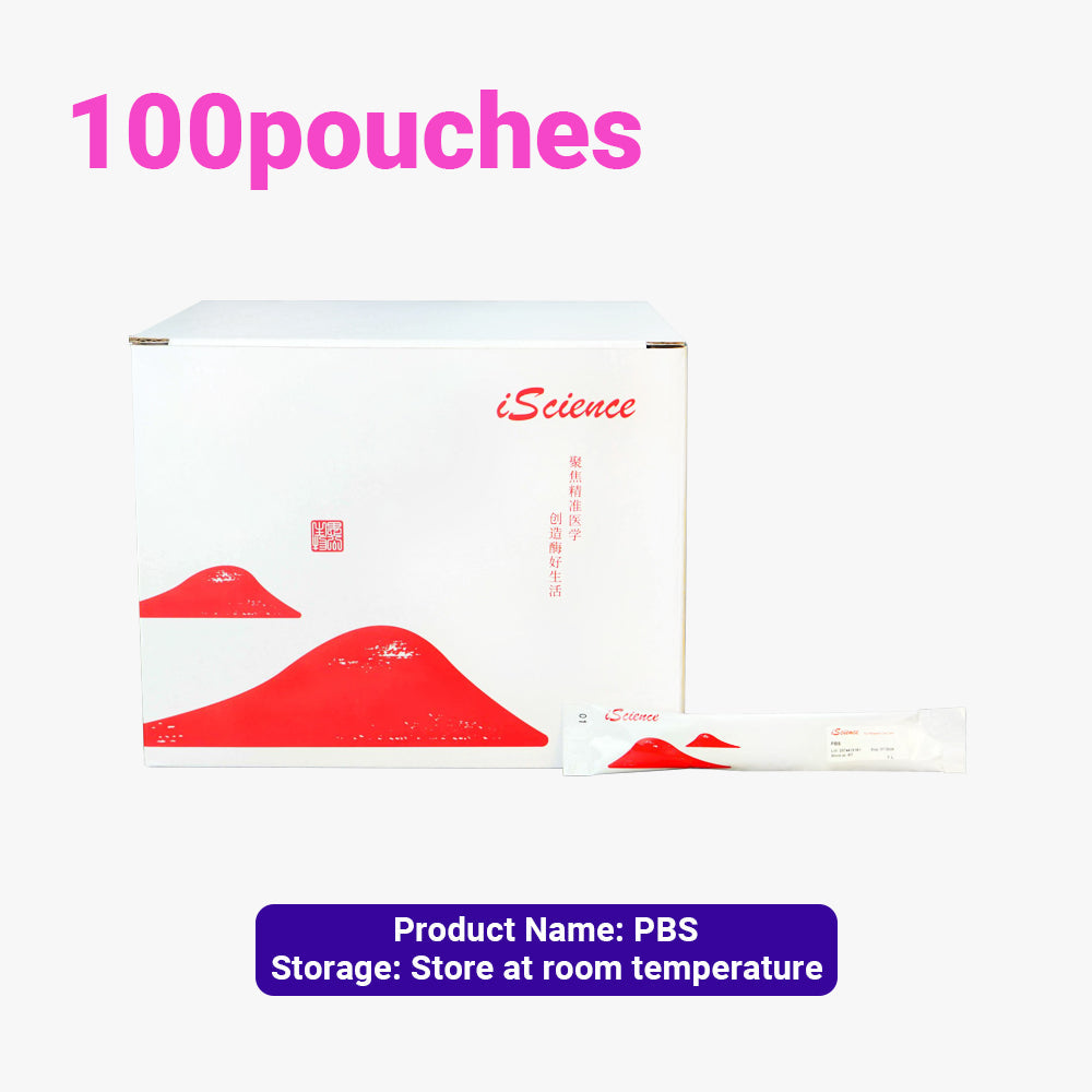 100 Packungen PBS-Pufferlösung-Instant-Granulat, Konzentration 1 l/Beutel, stabil bei Raumtemperatur, geeignet für Umgebungsbedingungen beim Versand