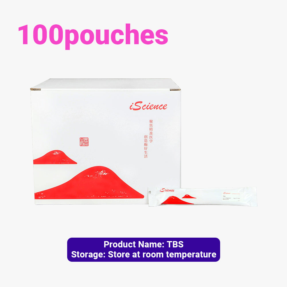 100 Packs of TBS Buffer Solution Instant Granules, 1L/pouch Concentration, Room Temperature Storage, Ambient Shipping Recommended