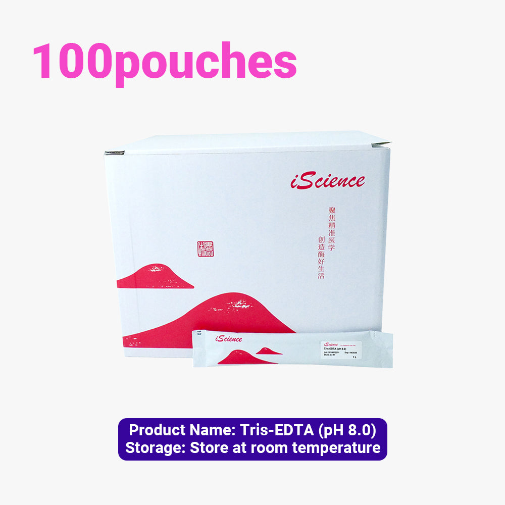 100 Packs of Tris-EDTA (pH 8.0) Solution Instant Granules, 1 L/pouch Concentration, Room Temperature Storage, Suitable for Ambient Shipping