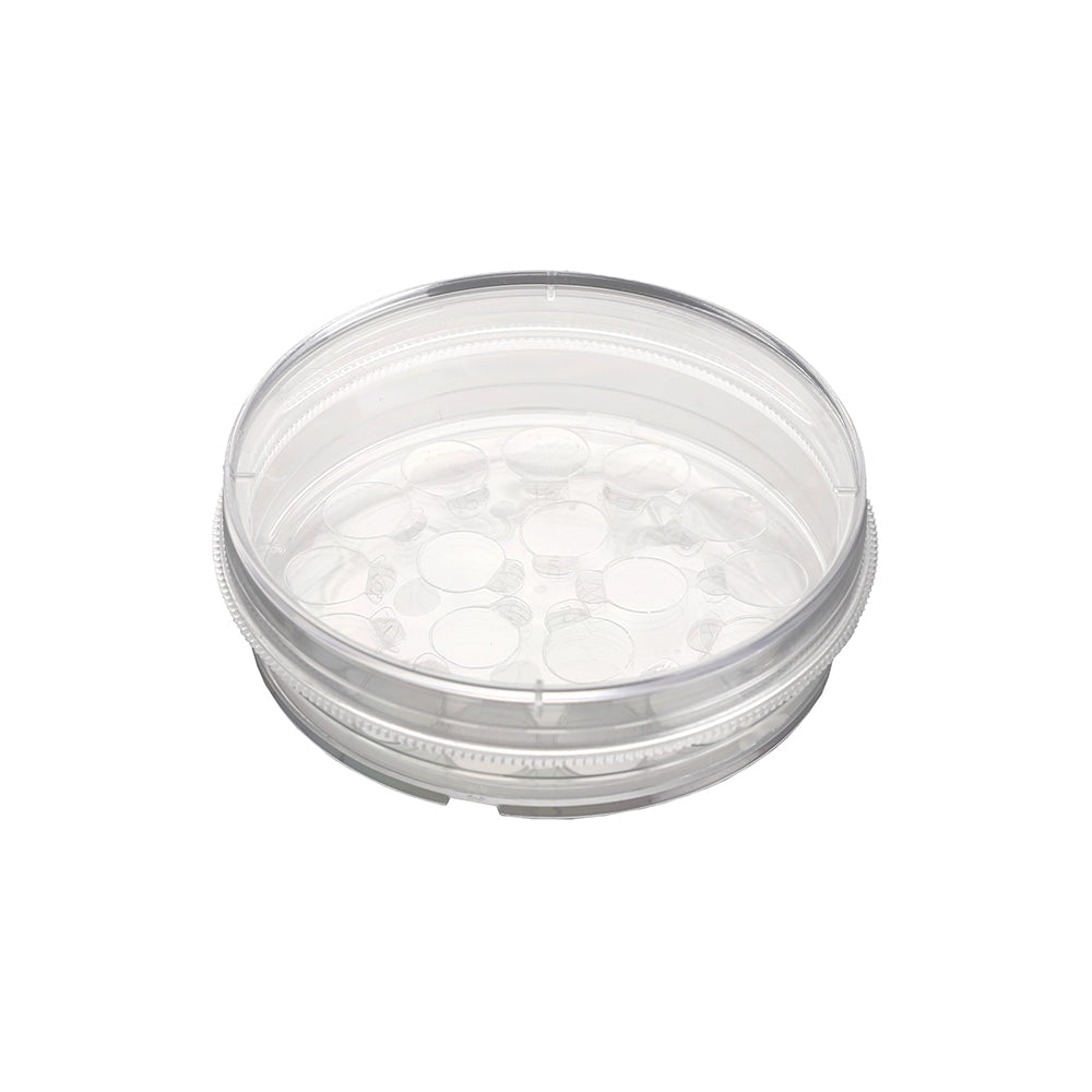 Cell Slide Dish, 6.0 cm, slide Membrane diameter 10 mm quantity 12pcs, Total culture area 9.42 cm², TC-treated, Sterile, 48piece(s)/case
