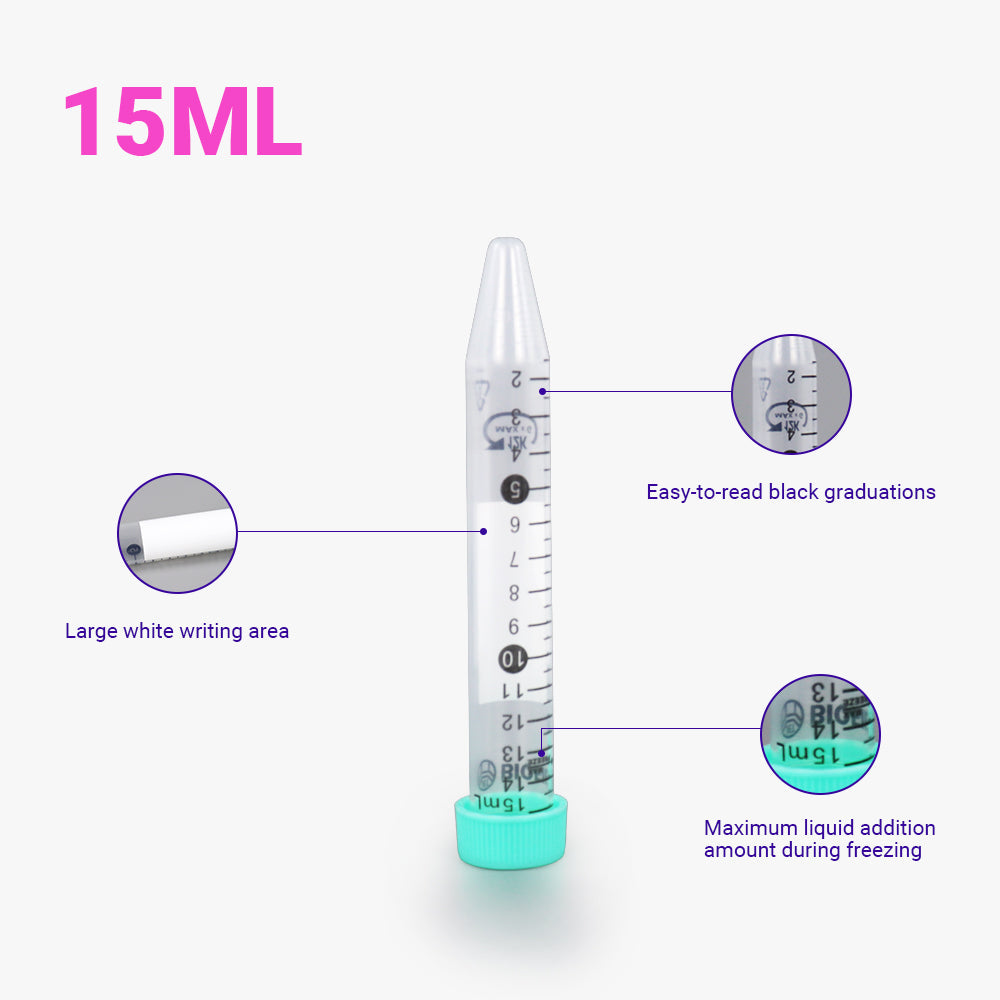 15 ml sterile Zentrifugenröhrchen, flacher Deckel, konischer Boden