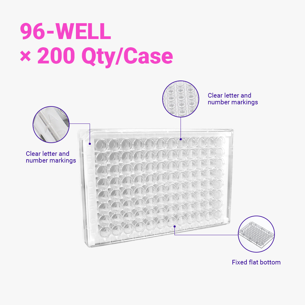 96 Well fixierte ELISA-Platten mit flachem Boden, steril