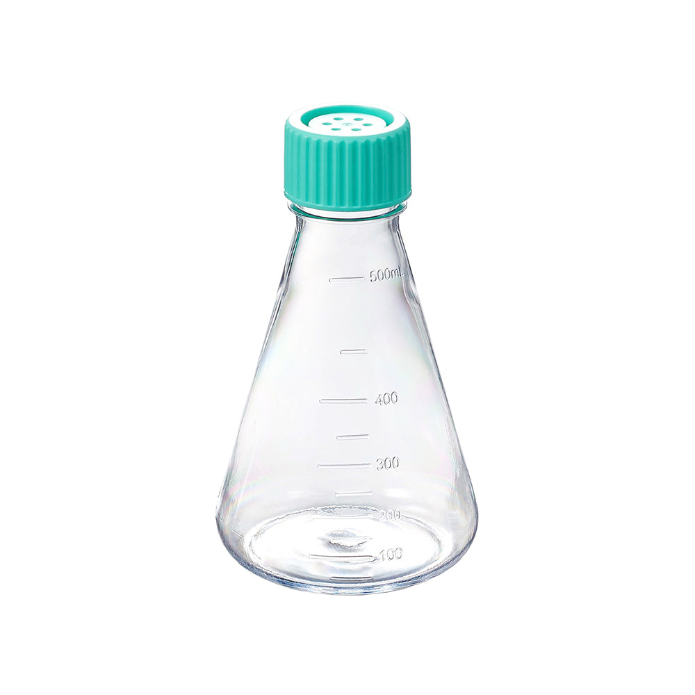 500 ml steriler PC-Erlenmeyerkolben, unbehandelt, Entlüftungskappe, Dnase/Rnase, nicht pyrogen