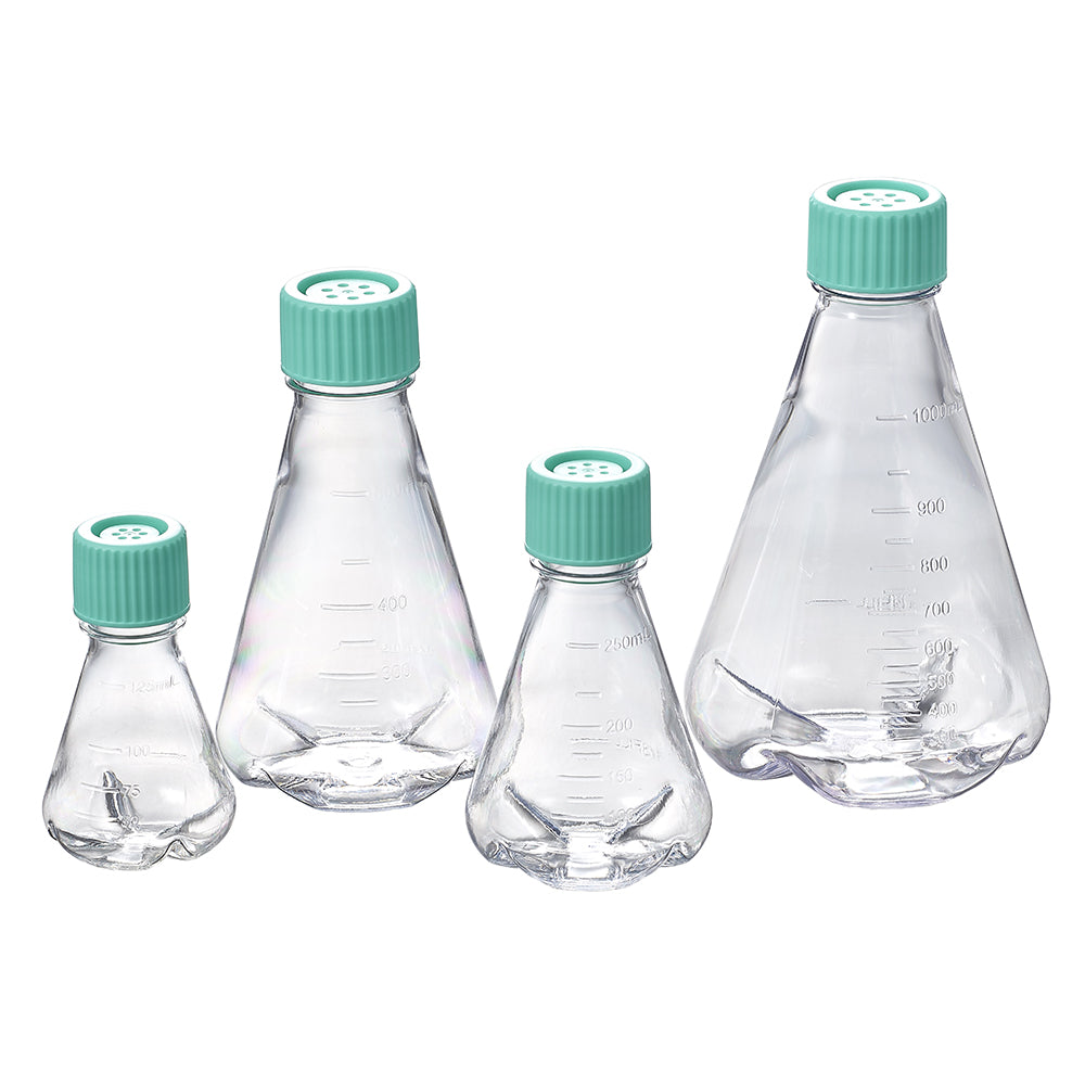 Erlenmeyer Flasks, 125 mL, PC, Non-treated, Vent cap, Baffled,Dnase/Rnase, Non-Pyrogenic, Sterile, 24piece(s)/case