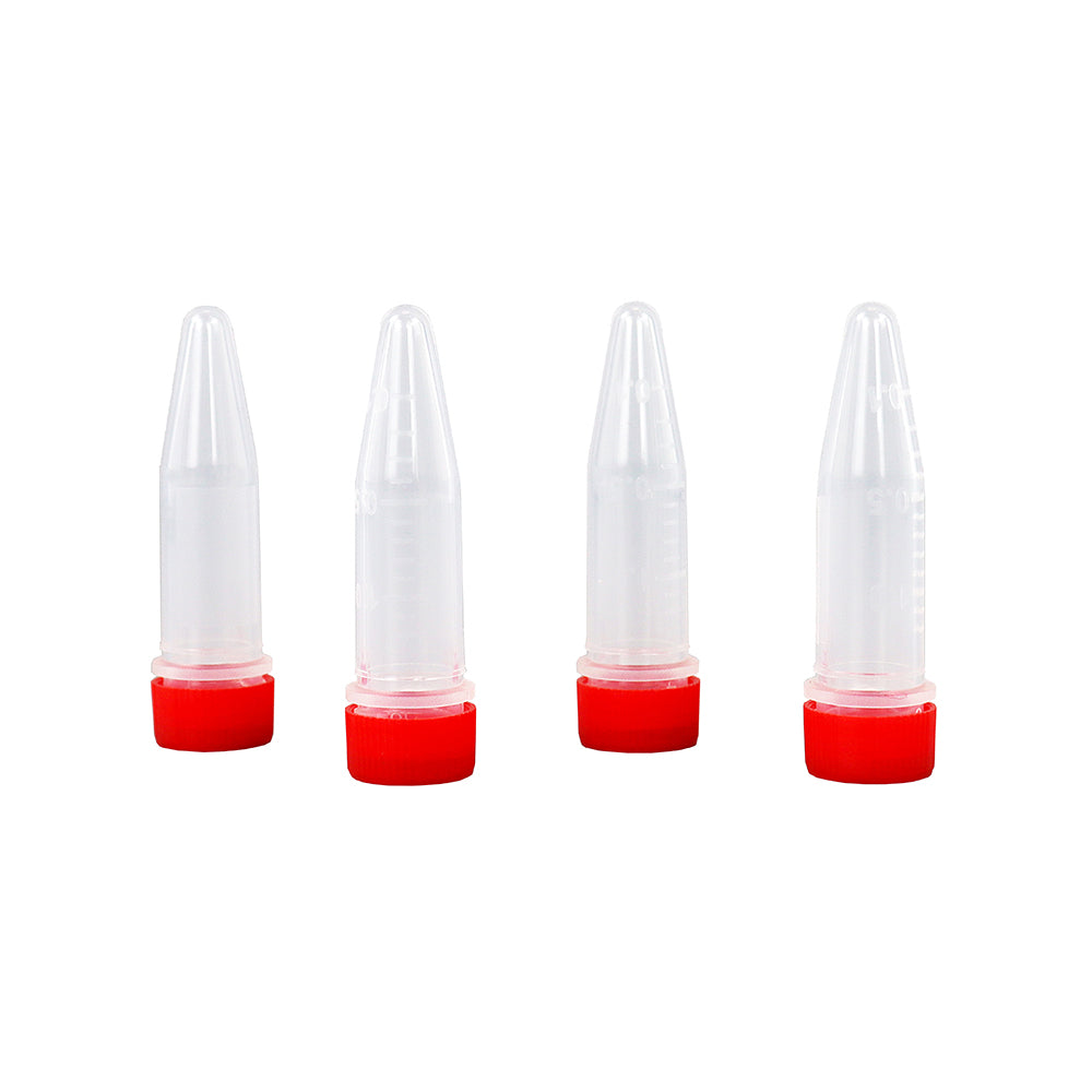 Freezing Vials, 1.5 mL, Conical, Red, Flat cap, bag packing way, Sterile, DNAse&RNAse free, Non-Pyrogenic, 5000piece(s)/case