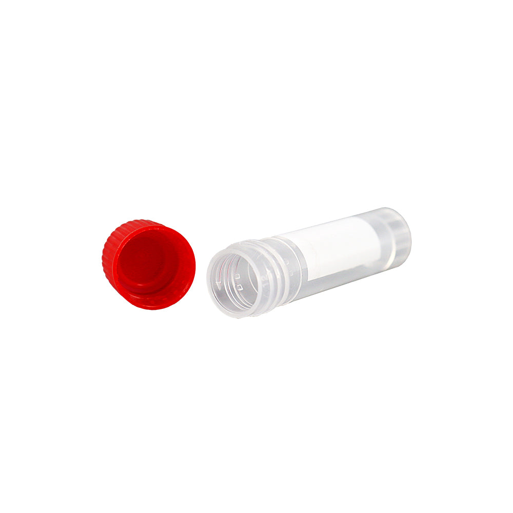 Freezing Vials, 2.0 mL, Conical, Red, Flat cap, bag packing way, Sterile, DNAse&RNAse free, Non-Pyrogenic, 5000piece(s)/case