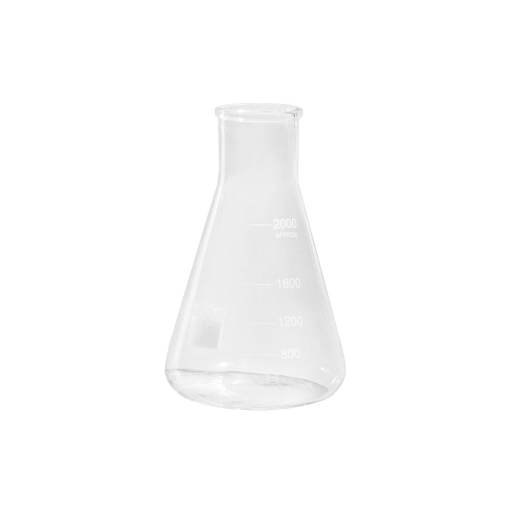 Erlenmeyer Flask, Wide Neck, Graduated, Borosilicate 3.3 Glass, 25mL, Neck OD 30mm, Bottle OD 42mm, 75mm H, 576 pcs/case