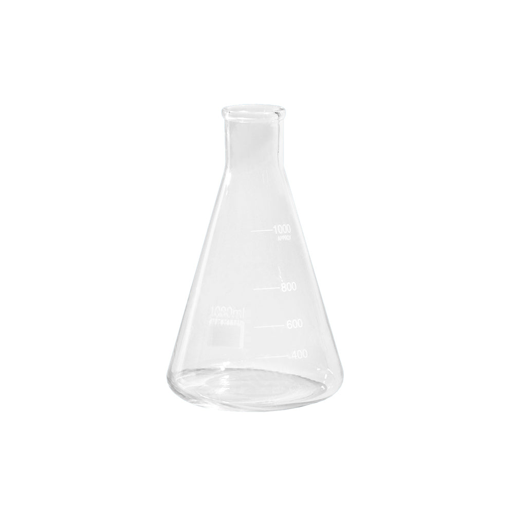 Erlenmeyer Flask, Narrow Neck, Graduated, Borosilicate 3.3 Glass, 5mL, Neck OD 14mm, Bottle OD 25mm, 50mm H, 600 pcs/case