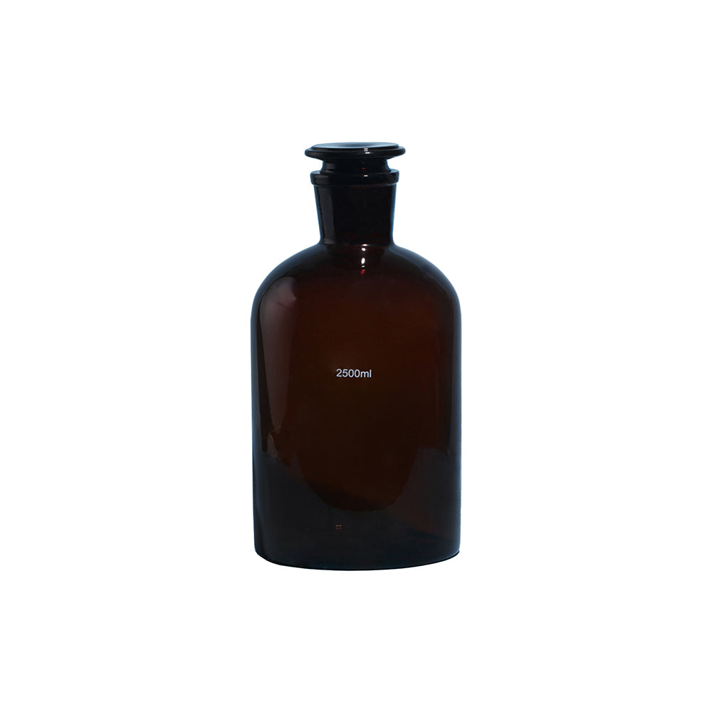 Reagent Bottle, Narrow Mouth, Amber Glass, with Glass/Plastic Stopper, 30mL, ID 17mm, OD 40mm, H 72mm, 144 pcs/case