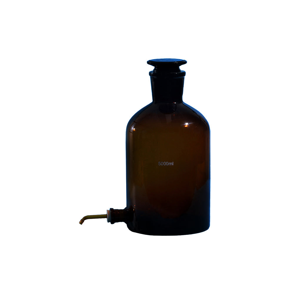 Aspirator Bottle, Amber Glass, with Side Arm, 20000mL, Neck ID 68mm, OD 284mm, Lower Mouth OD 38mm, H 545mm, 1 pc/case