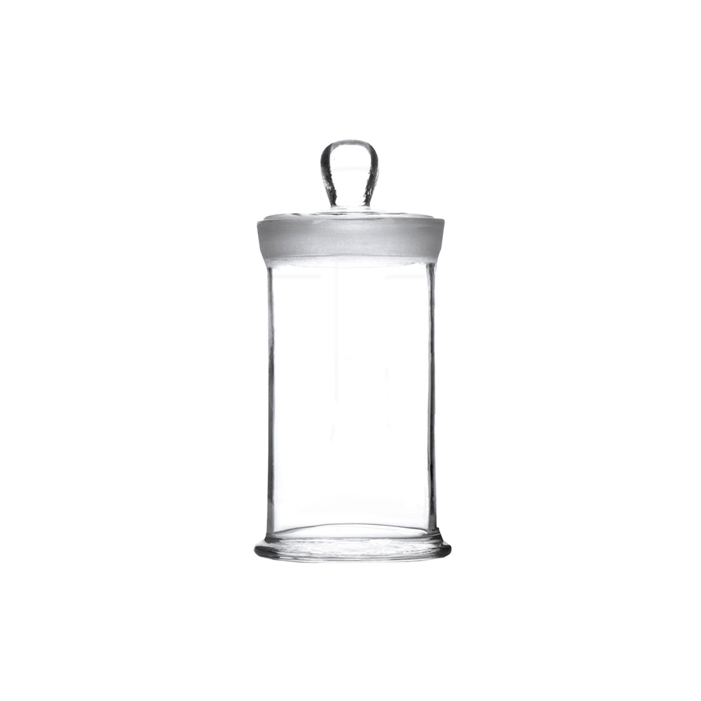 Specimen Jar, with Knob and Ground Glass Stopper, OD 90mm, H 120mm, 24 pcs/case