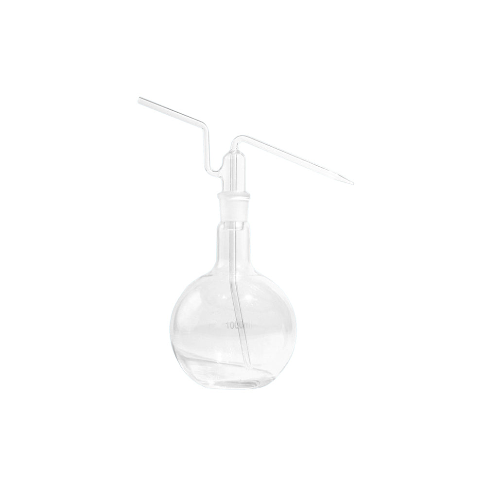 Washing Bottle, Flat Form, with Ground Glass Stopper, 250mL, Ground Mouth 24/29mm, H 86mm, 32 pcs/case