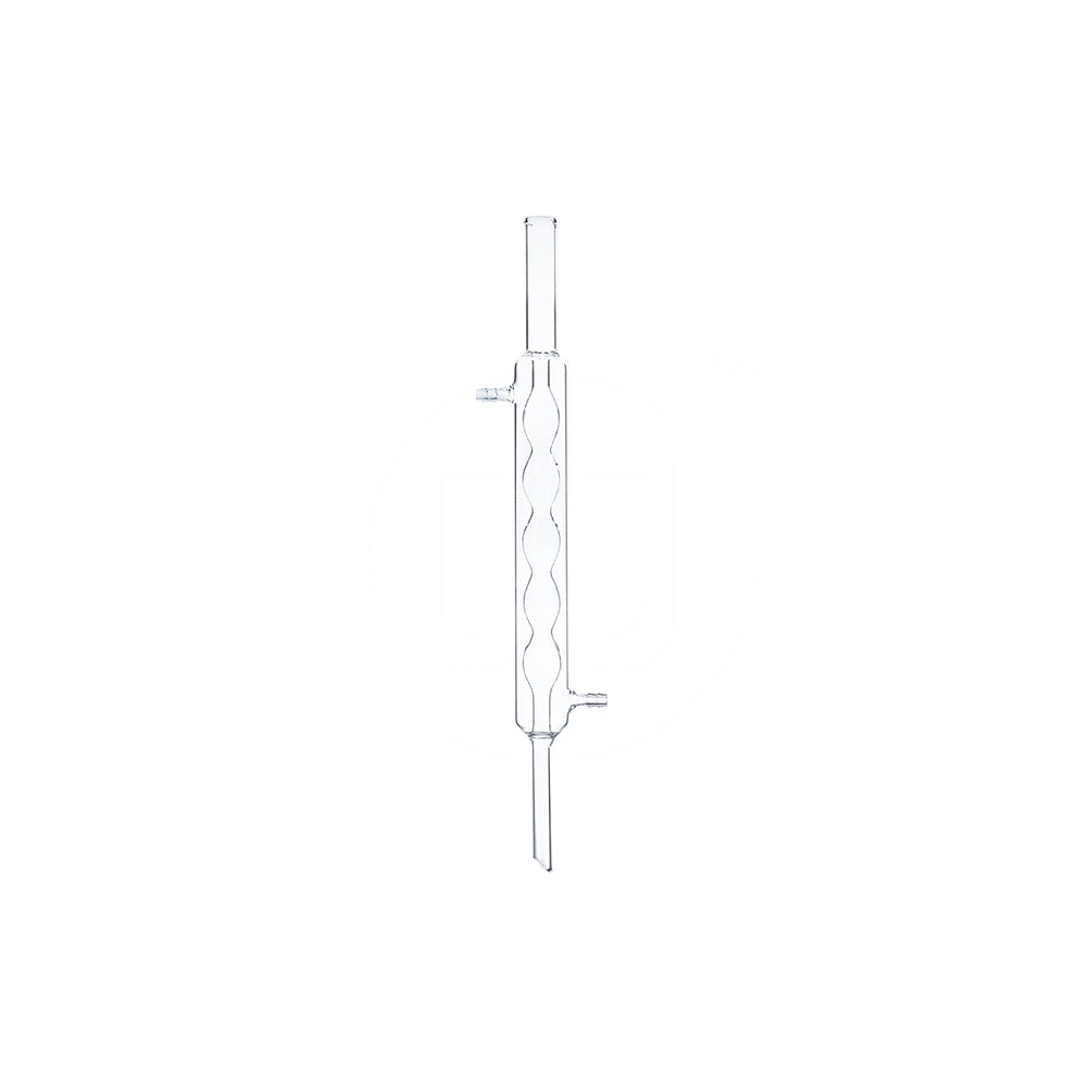 Allihn Condenser (Bulbed), Borosilicate 3.3 Glass, Jacket L 200mm, Upper Tube OD 18mm, Cooling Area 1.0 dm², Full L 350mm, 48 pcs/case