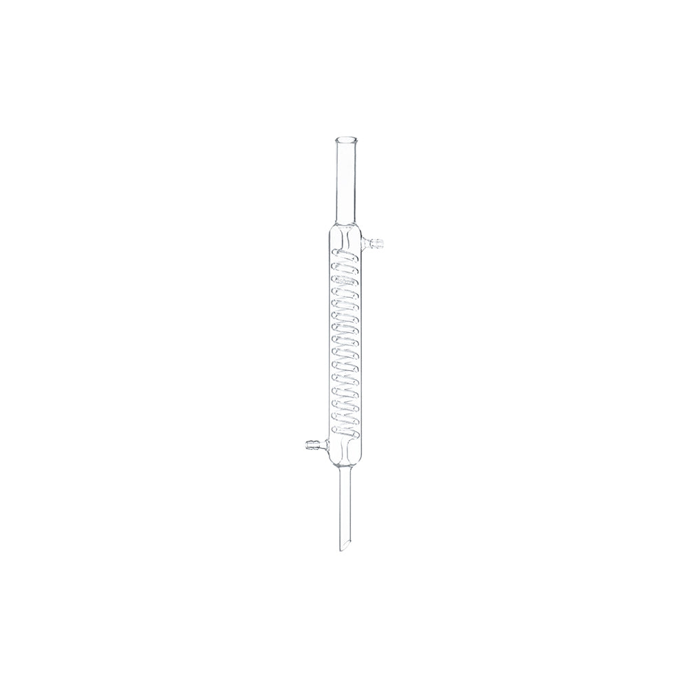 Graham Condenser (Coiled), Borosilicate 3.3 Glass, Jacket L 300mm, Upper Tube OD 20mm, Cooling Area 3.3 dm², Full L 480mm, 48 pcs/case