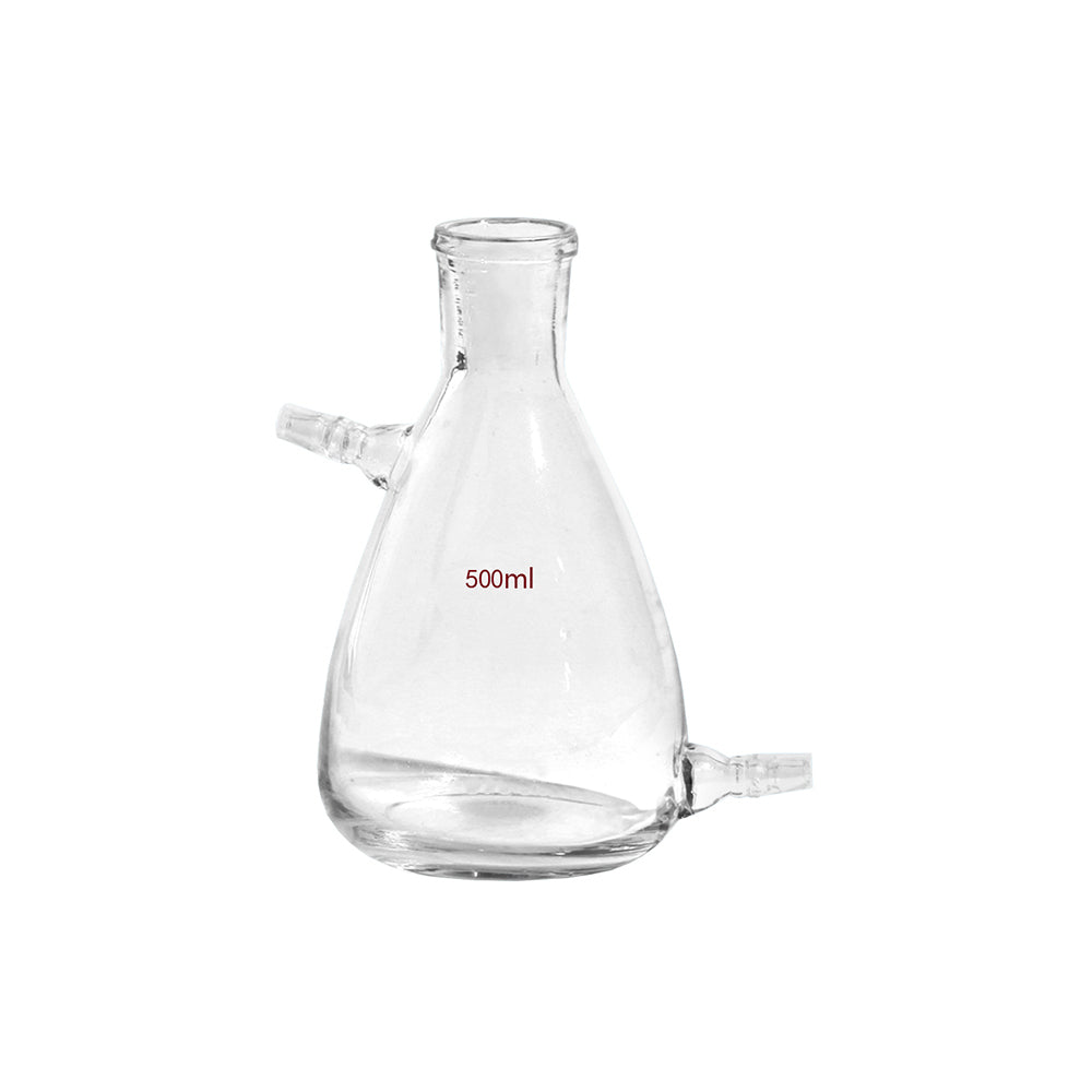 Filtering Flask, Dual Tubulature (Side & Bottom), 250mL, Bottle OD 90mm, H 160mm, 60 pcs/case