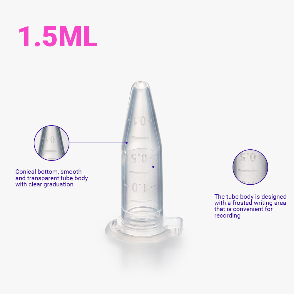 1,5 ml sterile Mikrozentrifugenröhrchen, PP-Material, konischer Boden