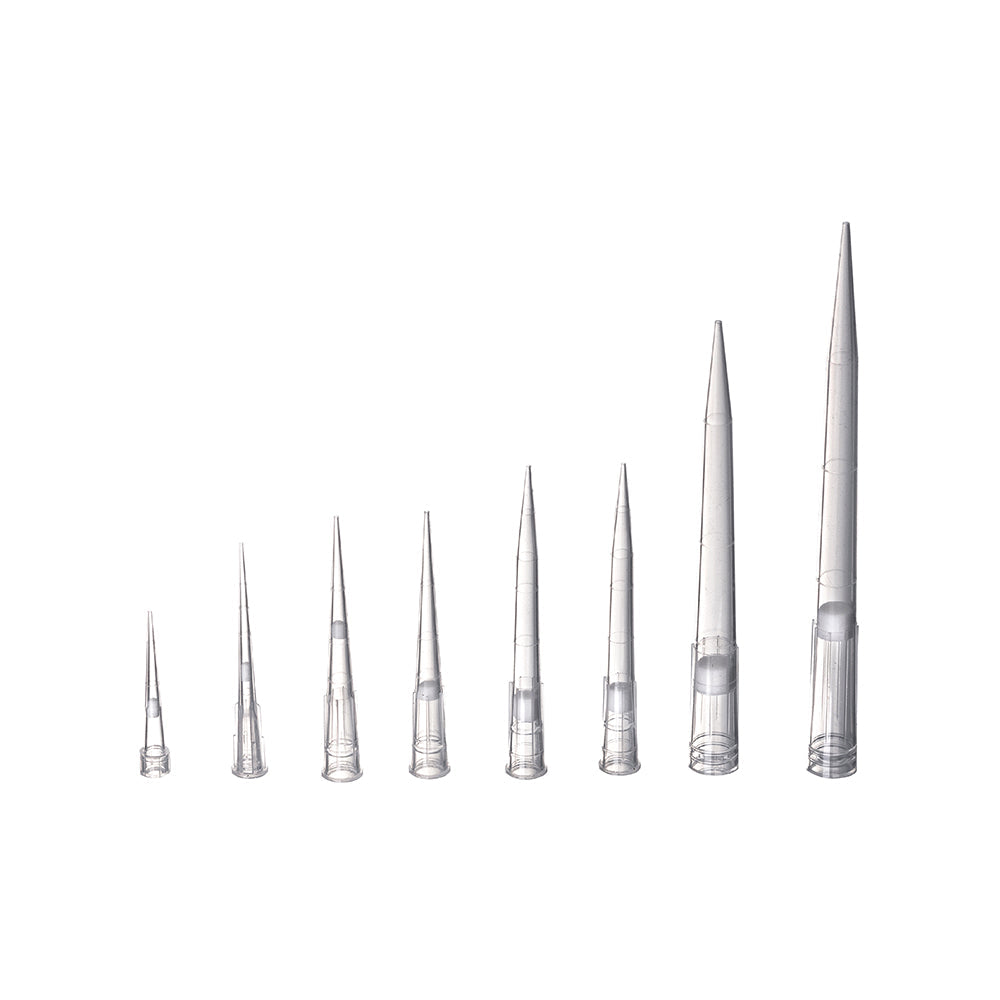 0,1–10 μl naturfarbene Pipetten-Mikrospitzen, DNase/RNase-frei, unsteril, wiederverschließbarer Beutel