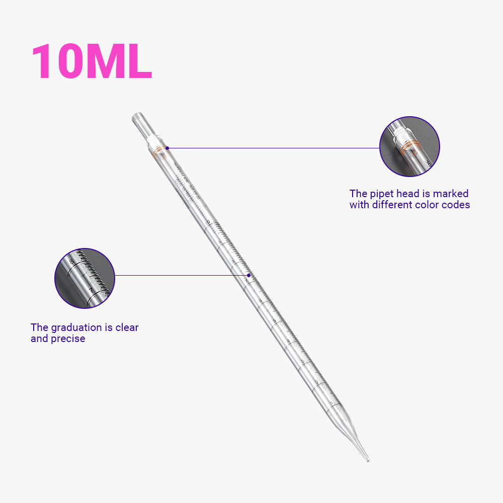 10 ml sterile serologische Pipetten, 1/10 ml Graduierung, GPPS-Material, einzeln verpackt (Papier/Kunststoff)