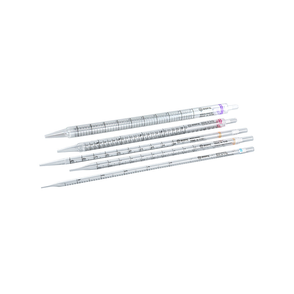 Serological Pipets, 50 mL, Graduation 2/10 mL, Red Color code, Sterile, 100piece(s)/case