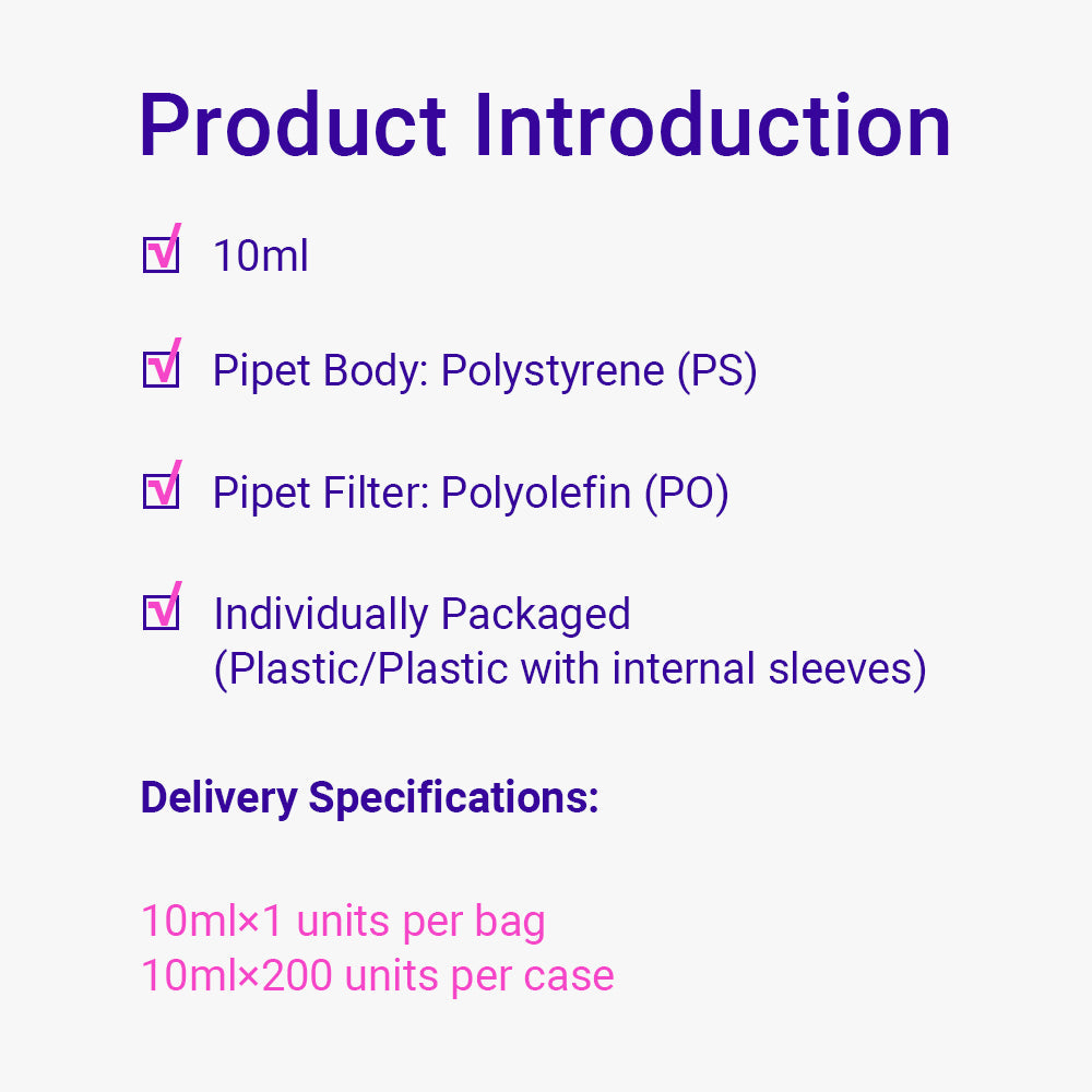 Sterile serologische Einwegpipetten, 10 ml mit 1/10 ml-Graduierung, orangefarbener Farbcode, einzeln verpackt (Kunststoff/Kunststoff mit Innenhüllen)