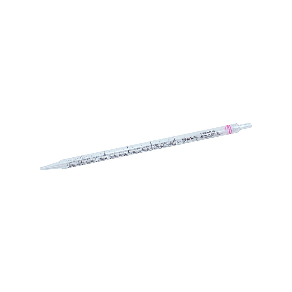 Serological Pipets, 25 mL, Length: 338.9 mm, Graduation 2/10 mL, Red Color code, non-Sterile, 150piece(s)/case