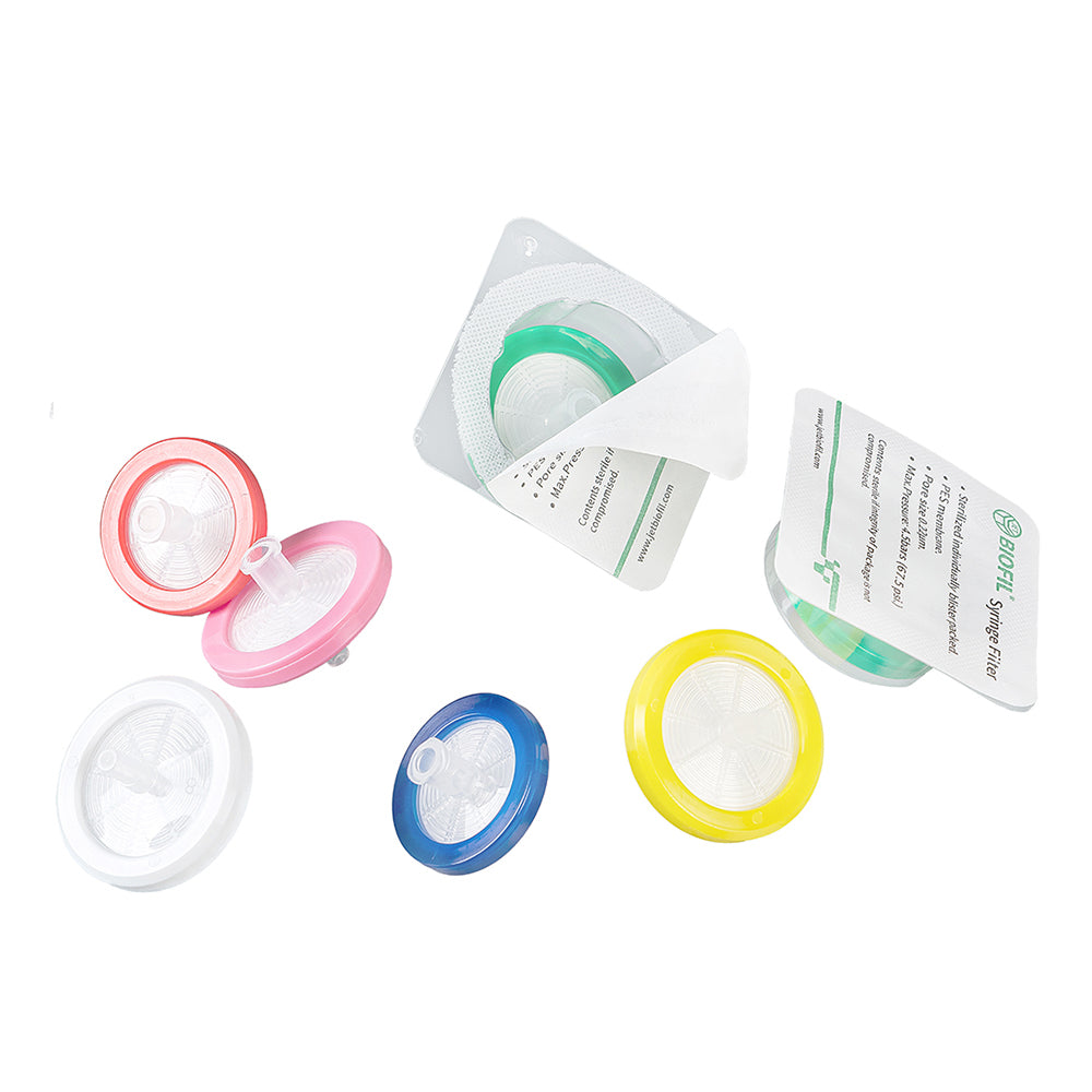 Syringe Filters, 0.22 μm, 25 mm, PES membrane, Green, Sterile, 500piece(s)/case