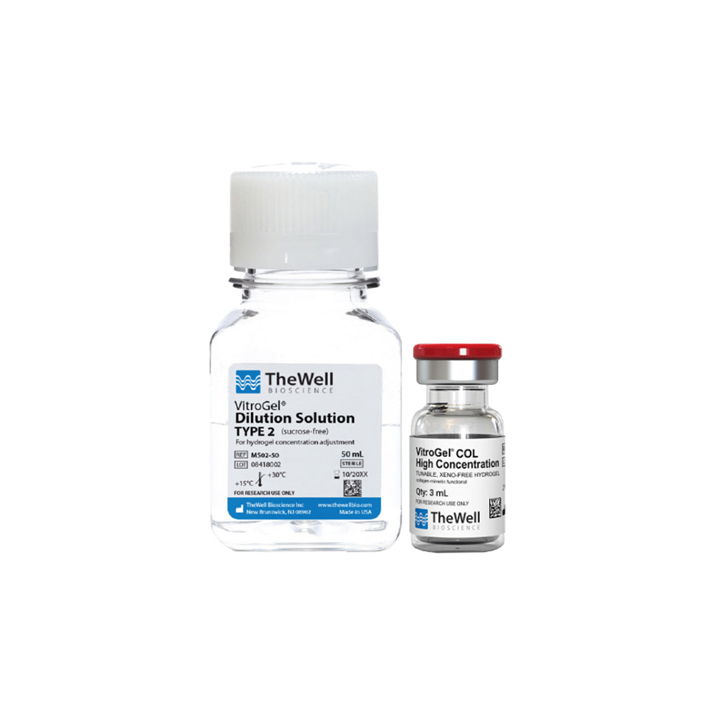 VitroGel® COL High Concentration Tunable Xeno-Free Hydrogel Kit with Sucrose-Free Dilution Solution for Sugar-Sensitive Cell Cultures, 3 mL