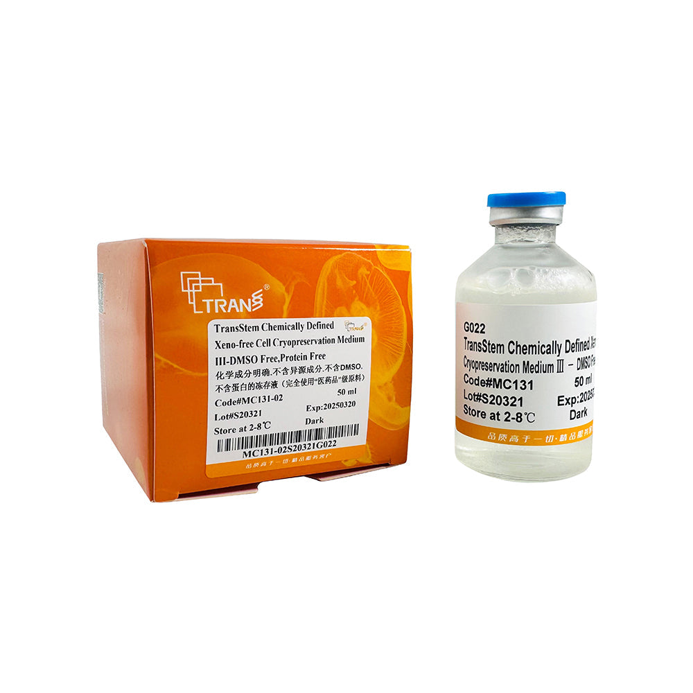 TransStem® Chemisch definiertes xenofreies Zell-Kryokonservierungsmedium III®aDMSO-frei, proteinfrei, 50 ml