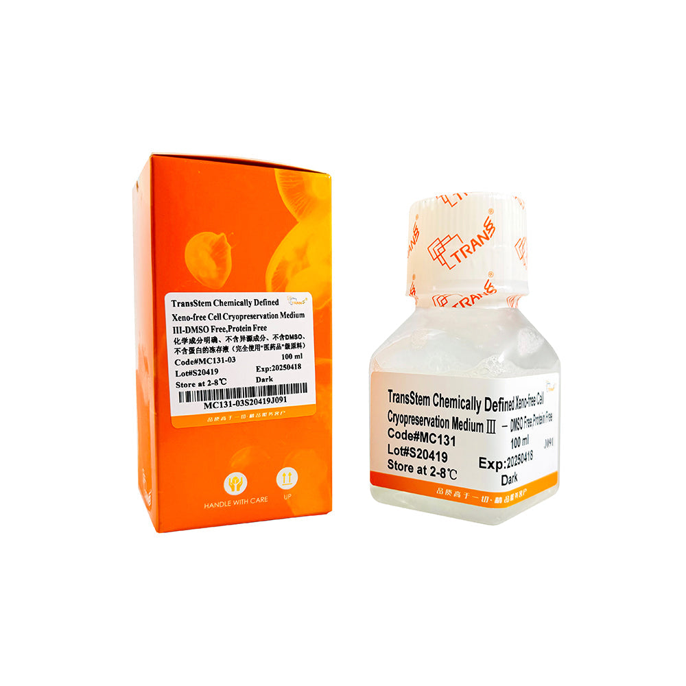 TransStem® Chemisch definiertes xenofreies Zell-Kryokonservierungsmedium III®aDMSO-frei, proteinfrei, 100 ml